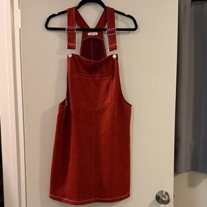 Burnt Orange Overall Dress
